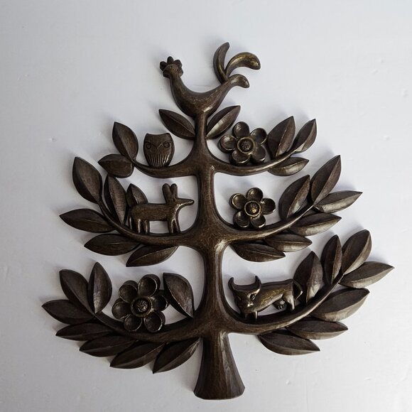 Vintage Homeco Tree of Life Wall Decor – Pair of Mid-Century Syroco Style Plaque - Picture 12 of 16